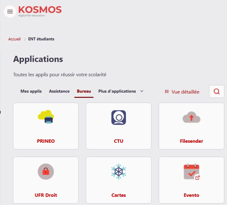 Aperçu du site de démo ENT